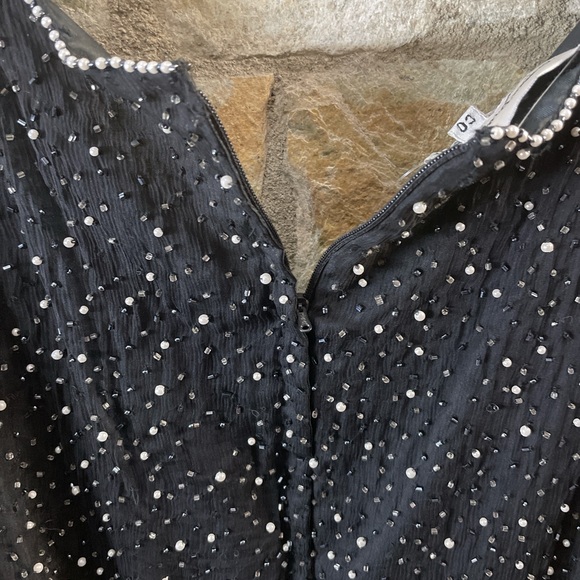 Beaded Drama Black Beaded Long Sleeve Top - Picture 6 of 8